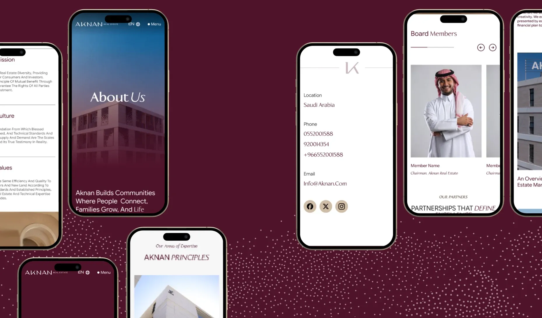 Aknan Real Estate real estate website UI/UX design: pages built on trust