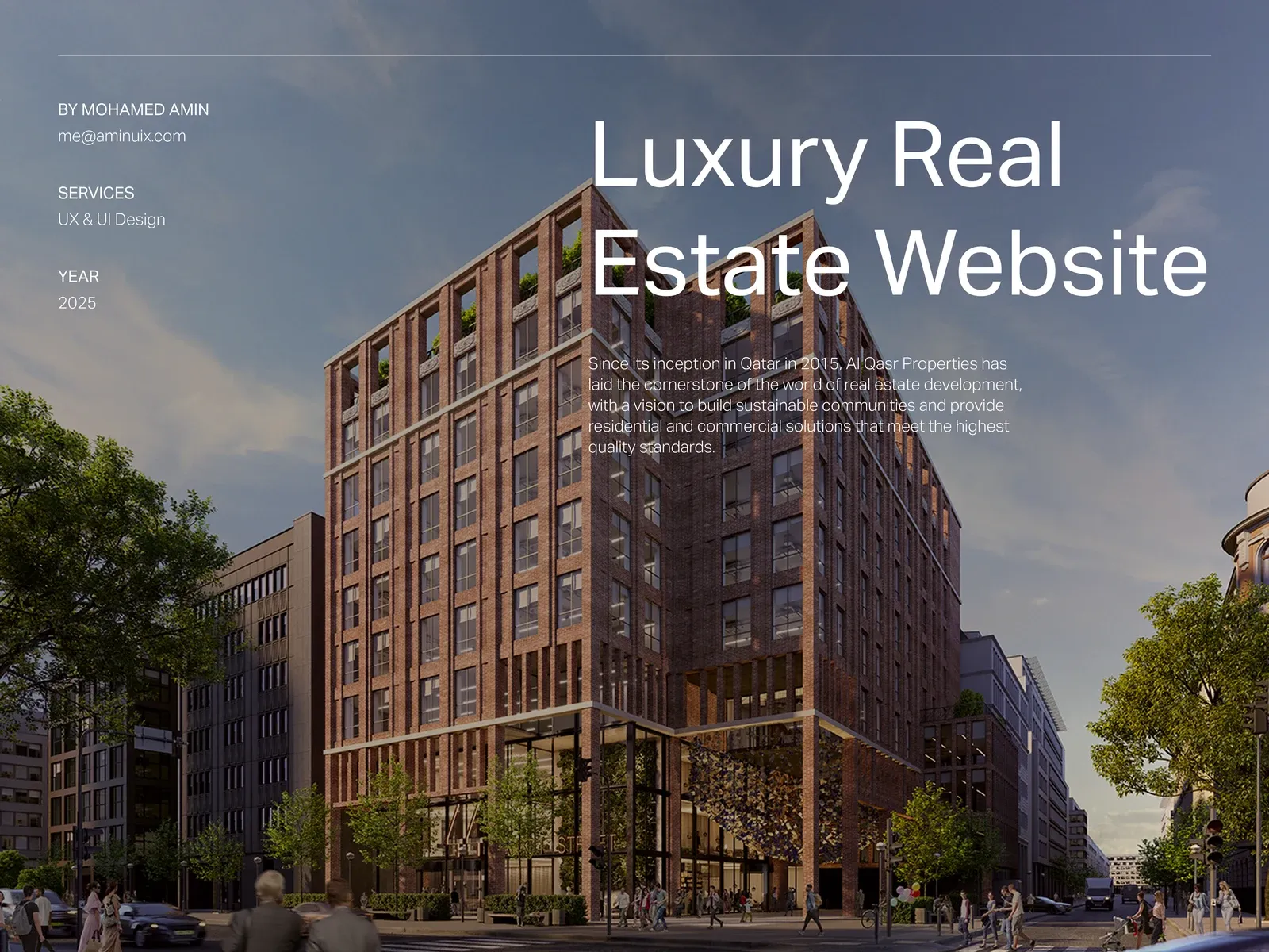AL Qasr Real Estate: luxury real estate website UI/UX design by Mohamed Amin