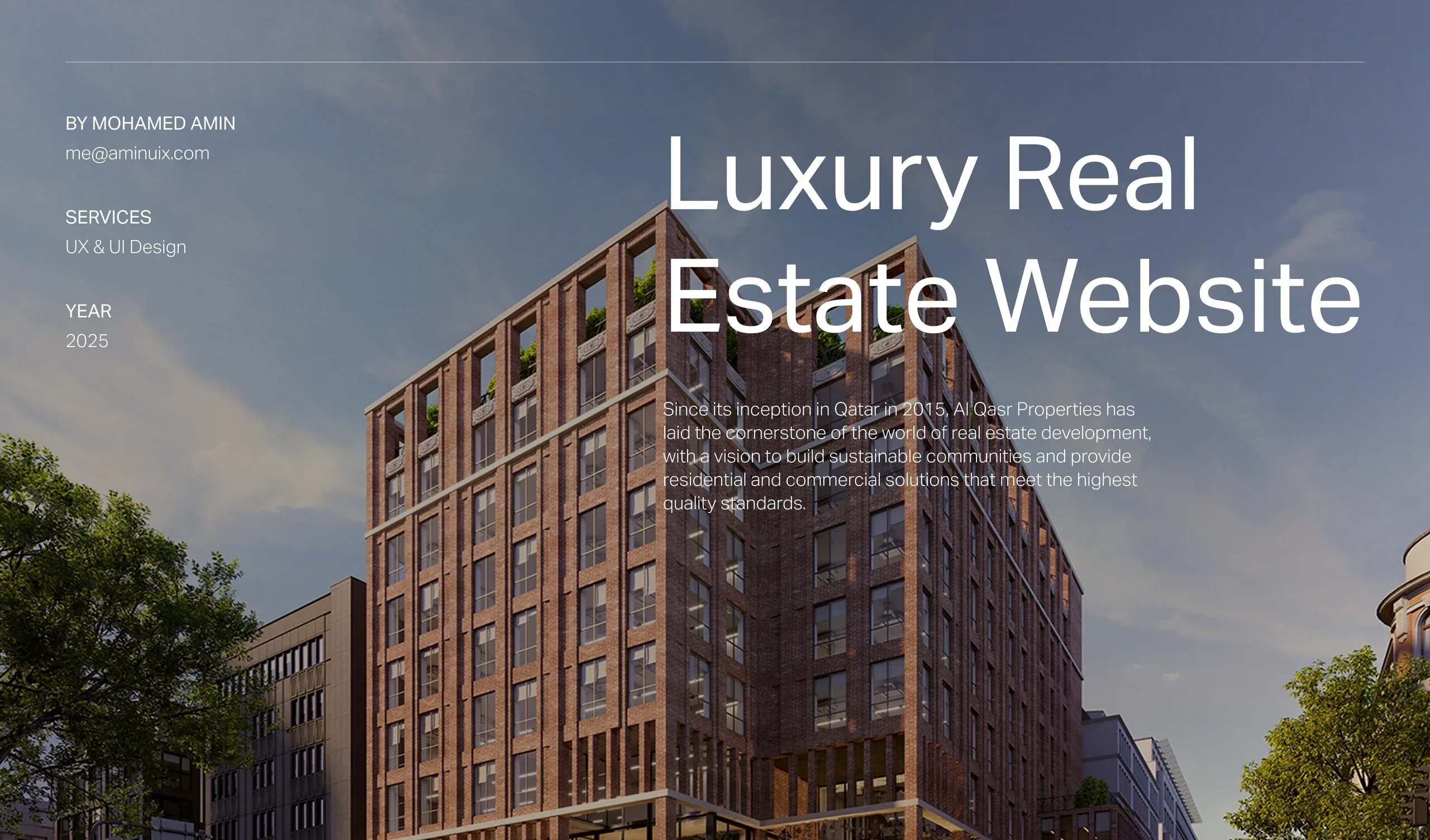 AL Qasr Real Estate luxury real estate website UI/UX design: the real problem
