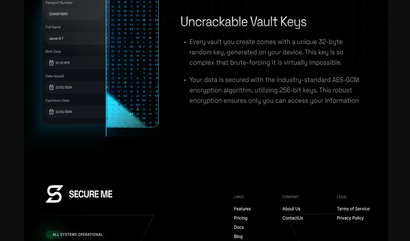 Secure Me password manager website design: what i learned