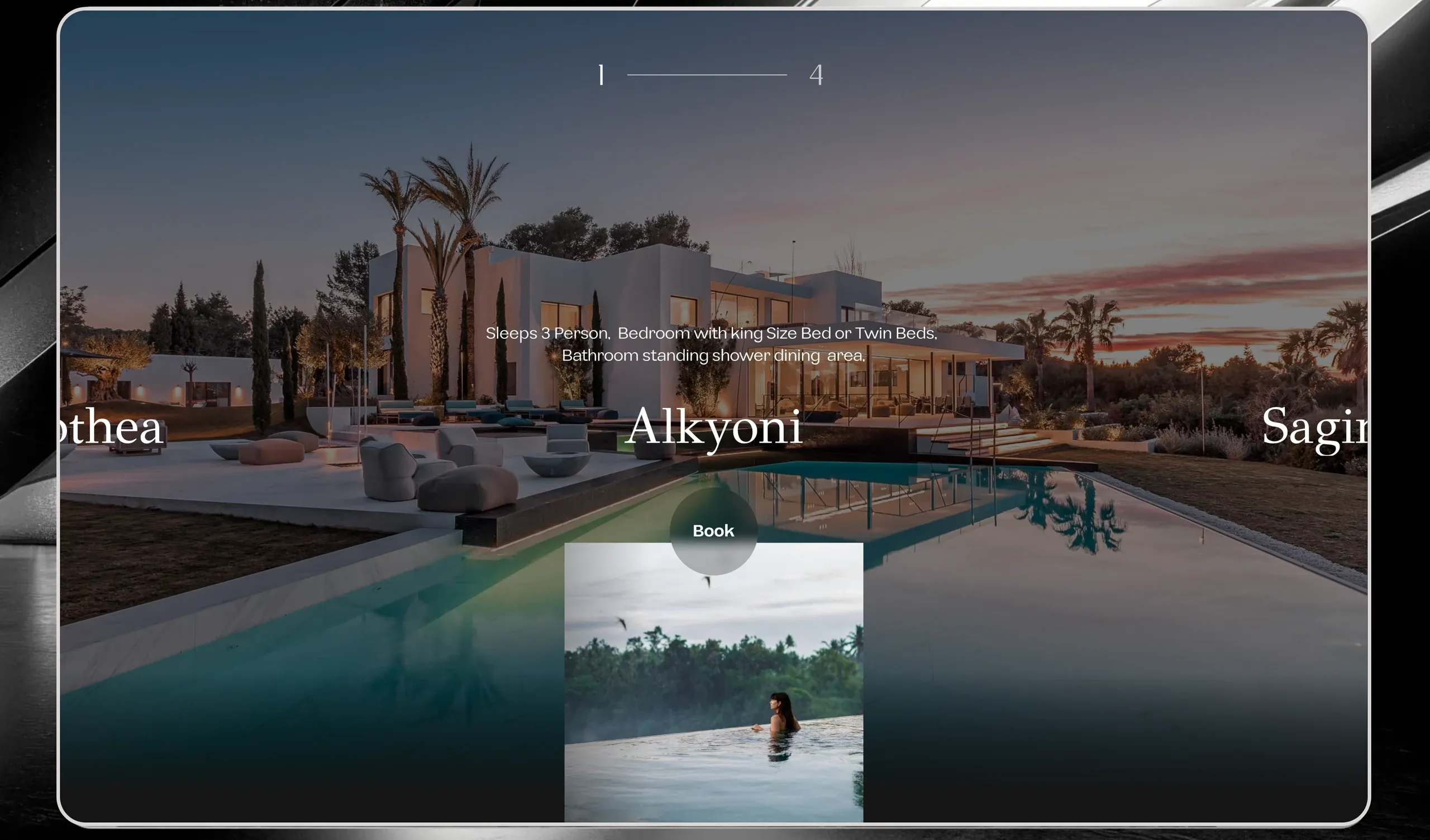 Mykonos Hospitality luxury villa rental website design: villas you can picture