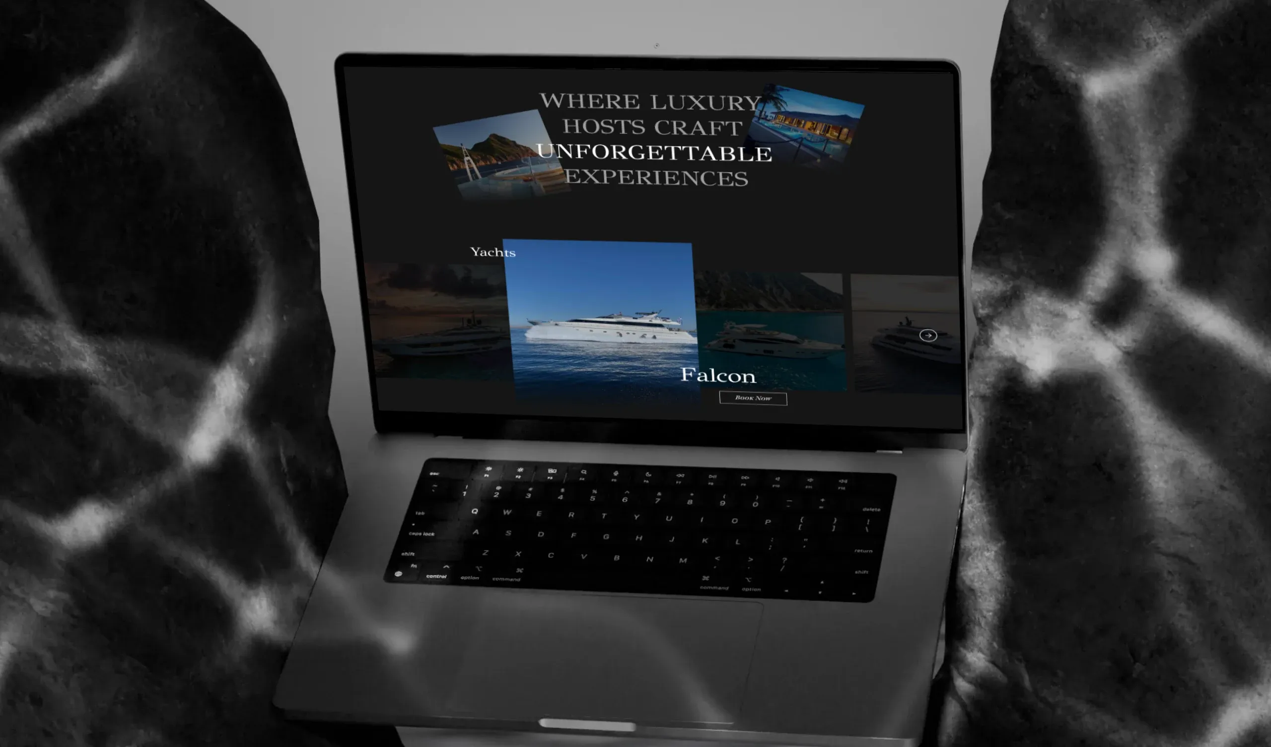 Mykonos Hospitality luxury villa rental website design: yachts and concierge, same rhythm