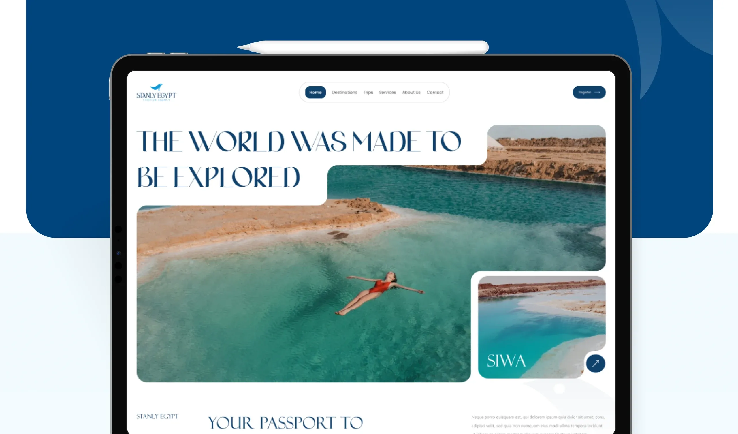 Stanly Egypt travel website UI/UX design: what i designed