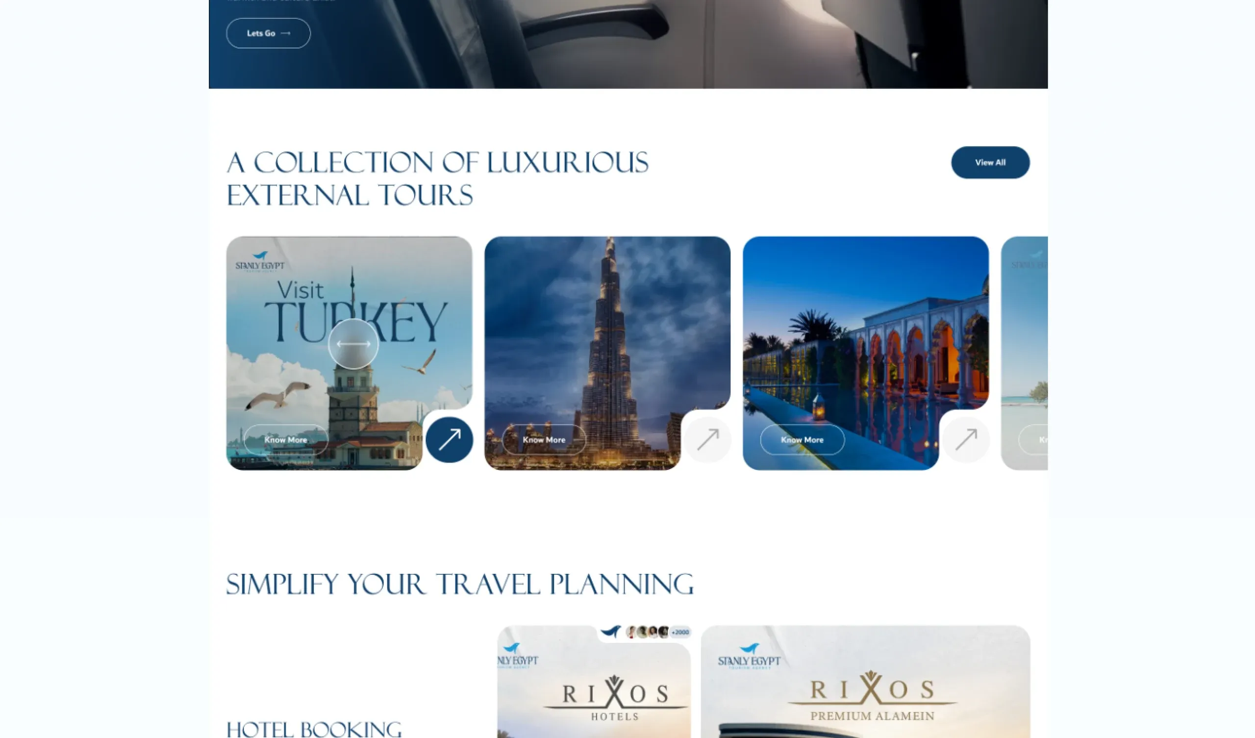 Stanly Egypt travel website UI/UX design: what changed