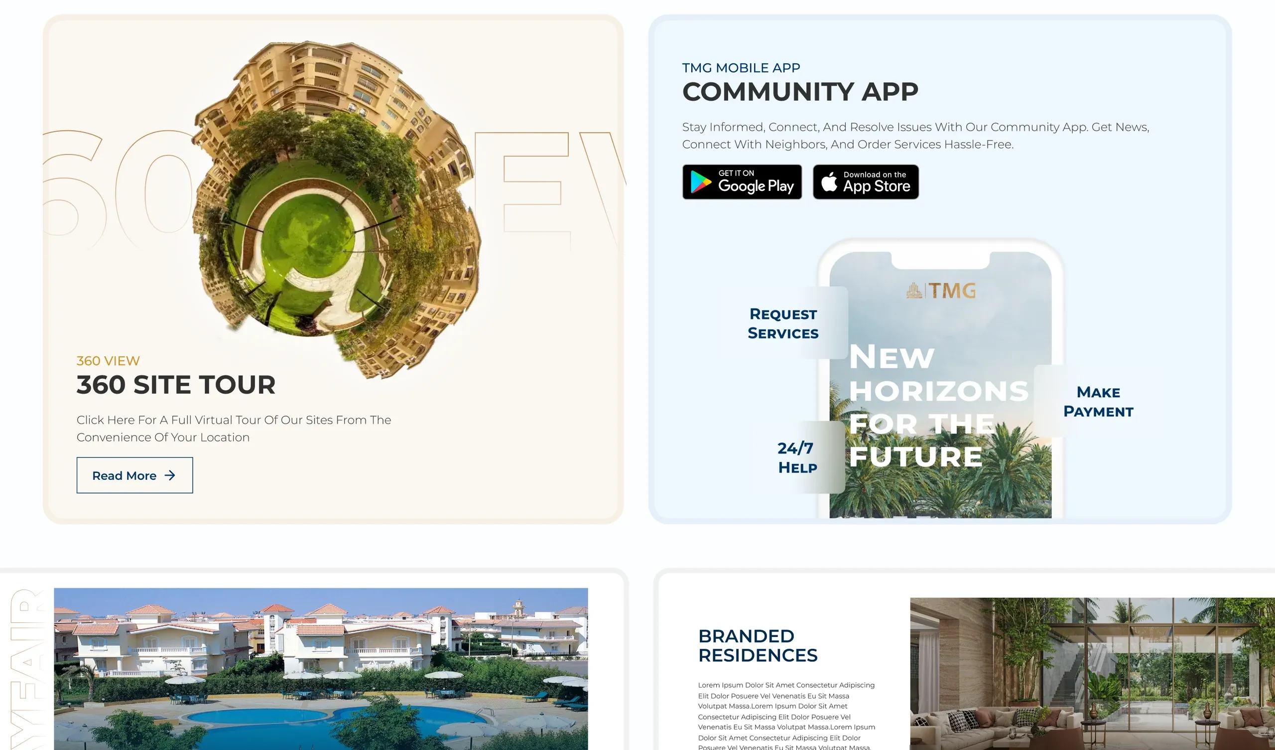 TMG – Talaat Moustafa Group real estate developer website UI/UX design: the system