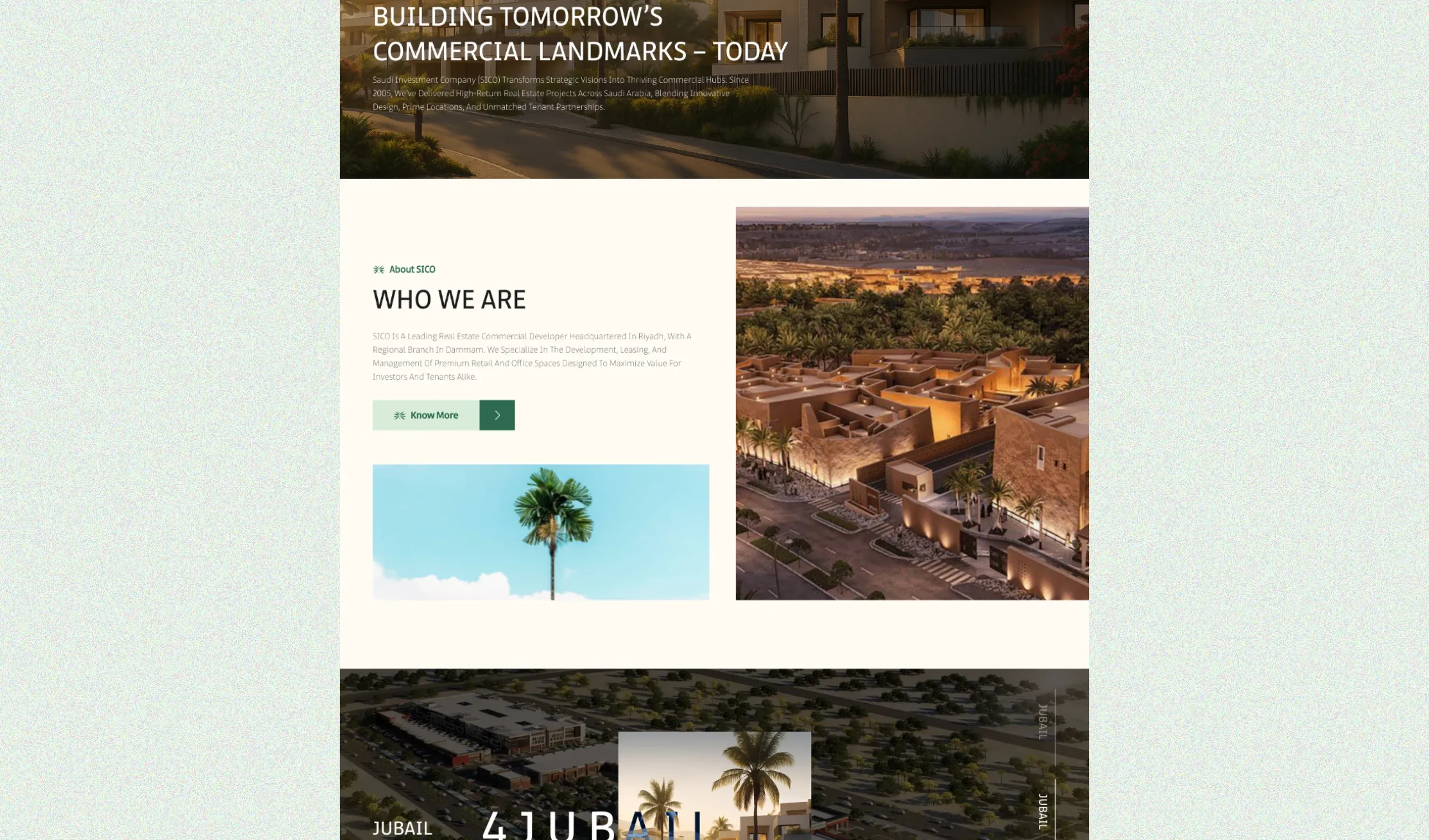 Saudi Investment Company commercial real estate website design: finding the direction