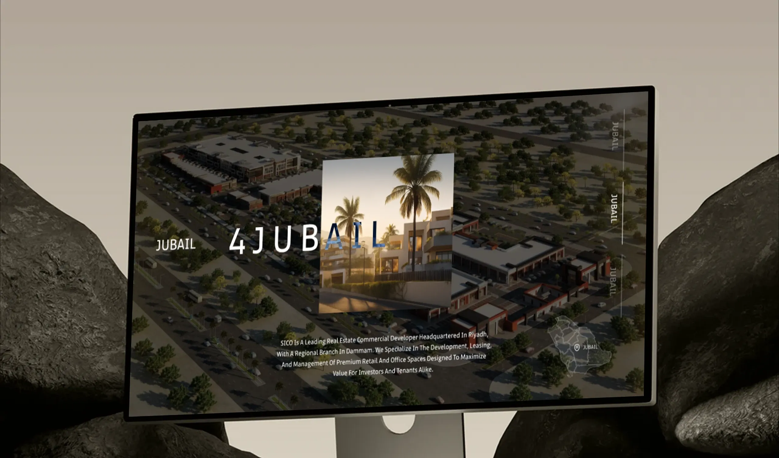 Saudi Investment Company commercial real estate website design: five pages, one story
